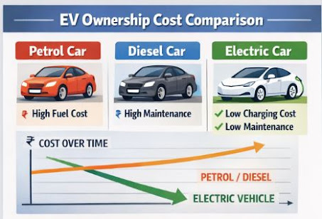 Electric Vehicle Ownership Cost Comparison Comparison of EV ownership cost versus petrol and diesel vehicles