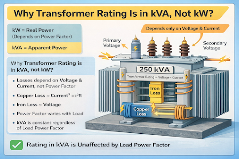 Why transformer rating is in kVA not kW diagram