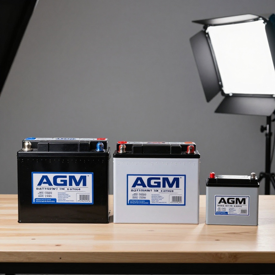Side-by-side size comparison of lead-acid, AGM, and lithium batteries, lithium ion battery for motorhome