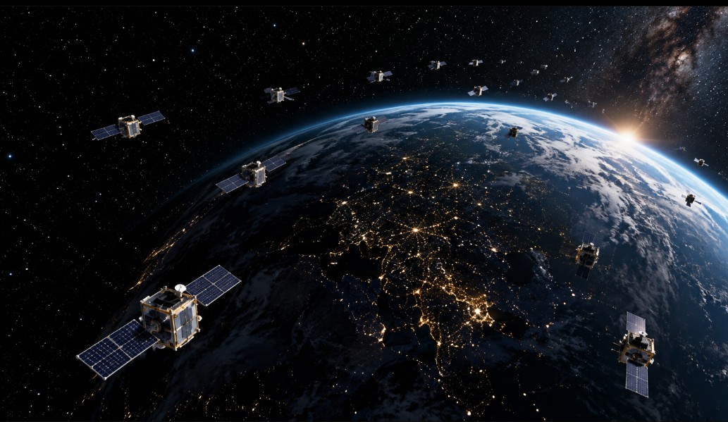 Starlink satellite laser cross-link technology used for high-speed data transfer in orbit"