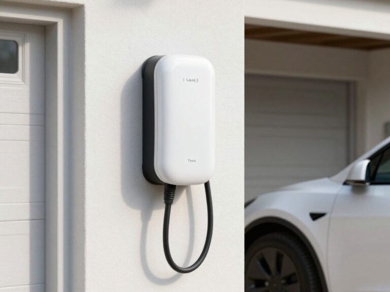 tesla-home-charger-wallbox-installation Tesla home charger wallbox installed in a garage