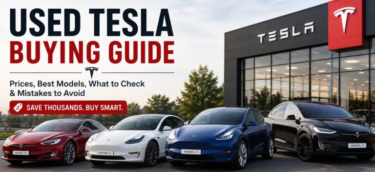 Used Tesla for sale price comparison chart for Model 3, Y, S, and X